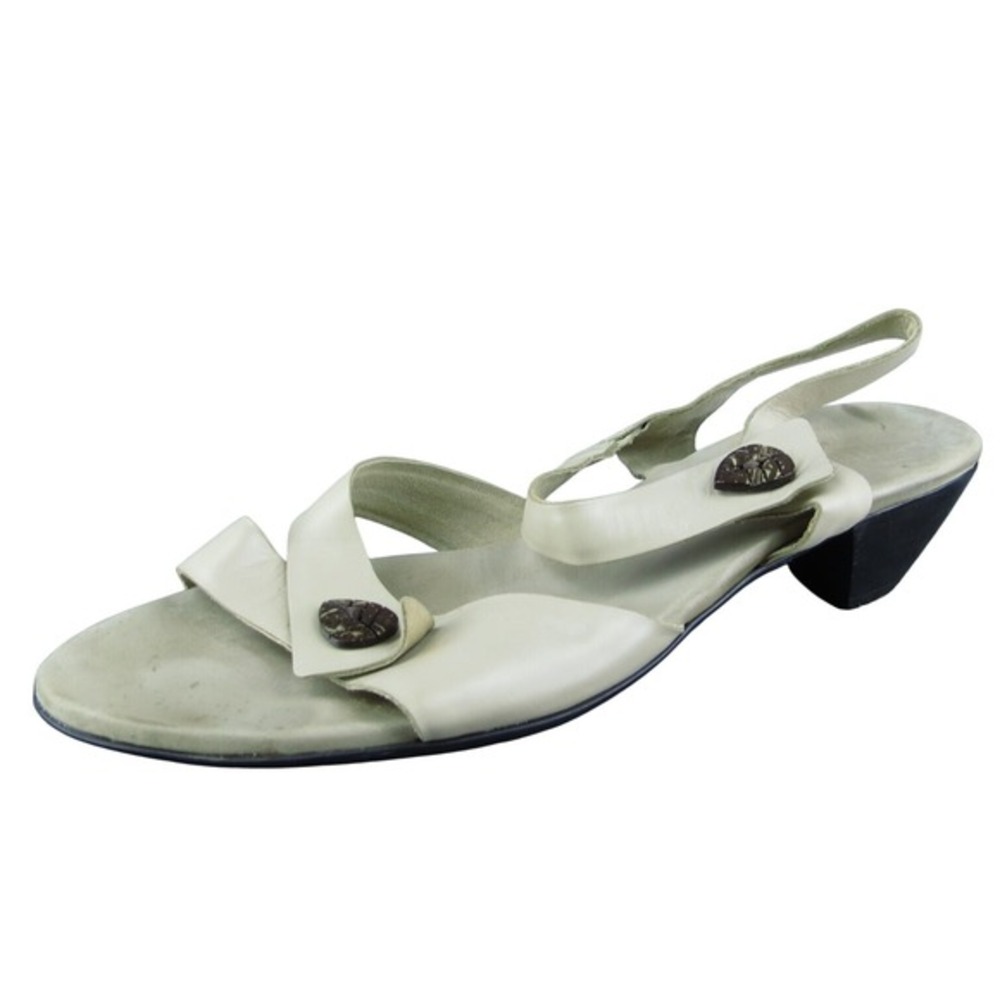 Munro American Women Ankle Strap Sandal Size 10 M Casual Comfort Beige Leather